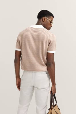 Bugatti Herren Gebreide katoenen polo met korte mouwen