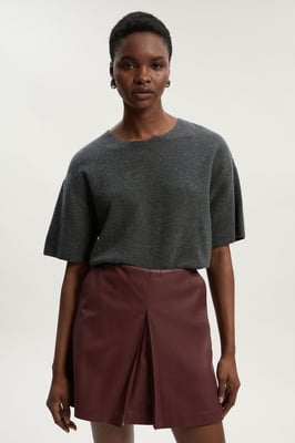 Faux Leather Skort