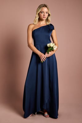 Teen Coast One Shoulder Bow Bridesmaids Dress