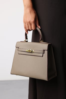 Wheres That From Womens 'Lluvia' Top Handle Satchel Mini Tote Bag With Turn-Lock Closure