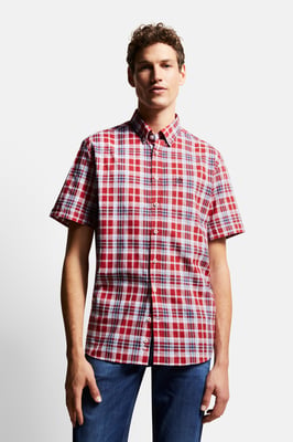 Bugatti Herren Casual overhemd met button-down kraag