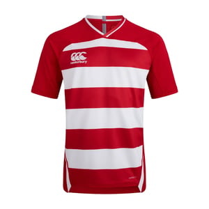 Canterbury Mens Evader Hooped Vapodri Jersey (Flag Red)