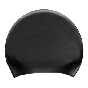 Speedo Unisex Adult Long Hair Silicone Swim Cap (Black)