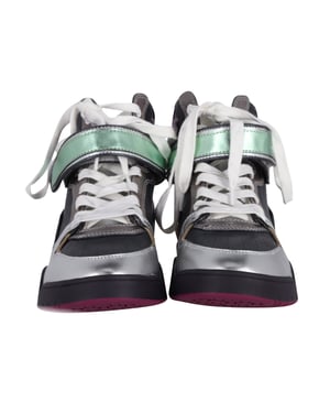 Isabel Marant Bresse Metallic Colorblock Hooggedragen Sneakers in Multicolor Leer