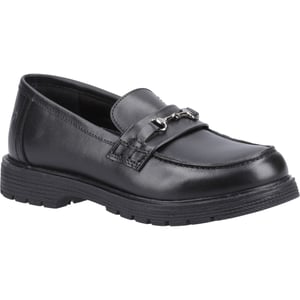 Hush Puppies Lydia Senior Leather Girls's Black Loafers