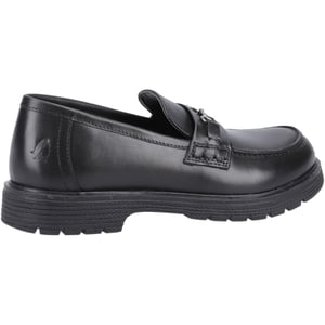 Hush Puppies Lydia Senior Leather Girls's Black Loafers