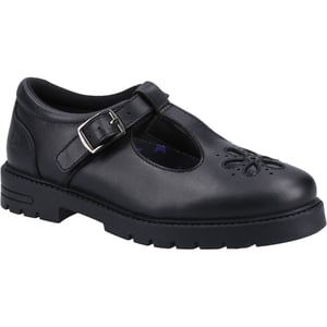 Hush Puppies Fiona SNR Meisjes Zwart Leren Schoenen