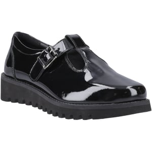 Hush Puppies Florrie T-Bar Meisjes Zwart Leren Schoenen