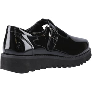 Hush Puppies Florrie T-Bar Meisjes Zwart Leren Schoenen