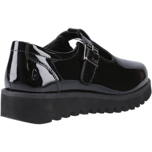 Hush Puppies Florrie T-Bar Flickors Svarta Skor I Läder