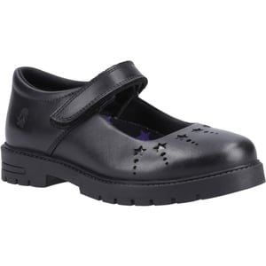 Hush Puppies Sabrina Junior Meisjes Zwart Leren Schoenen