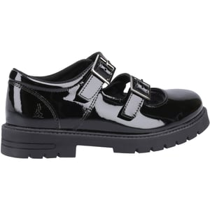 Hush Puppies Ella Patent Junior Meisjes Zwart Leren Schoenen