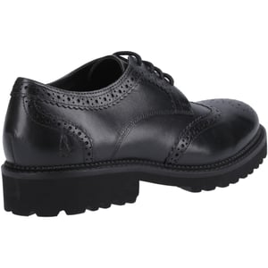 Hush Puppies Gabi Lace Up Läderflickors Svarta Brogues