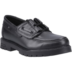 Hush Puppies Lucy Läder Till Flickors Svarta Båtskor