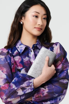 Blue Floral Tie Waist Mini Shirt Dress