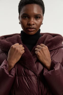 Premium Faux Fur Lined Padded Hooded Belted Midi Coat