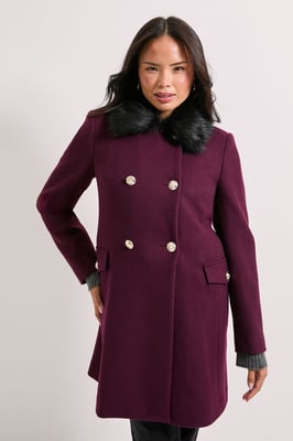 Faux Fur Collar Dolly Coat