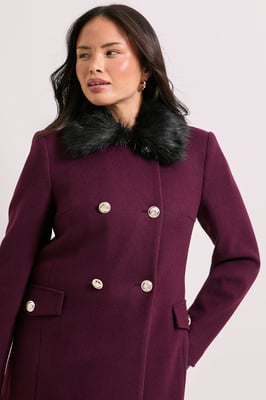 Faux Fur Collar Dolly Coat