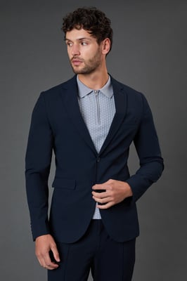 Navy Stretch Skinny Fit Suit Jacket
