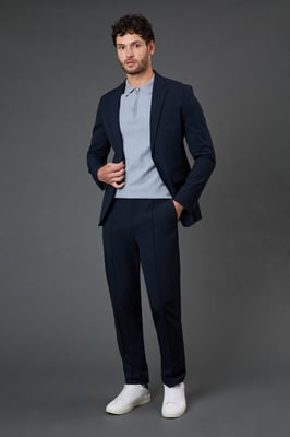 Navy Stretch Skinny Fit Suit Jacket