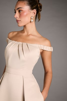 Bardot Fit and Flare Hi Low Hem Maxi Dress