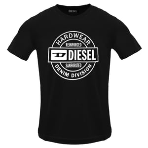 Diesel Circle Hardware Logo Zwart Kaviaar T-shirt