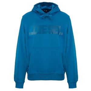 Diesel Monotone Logo Blå Safirgrön Huvtröja