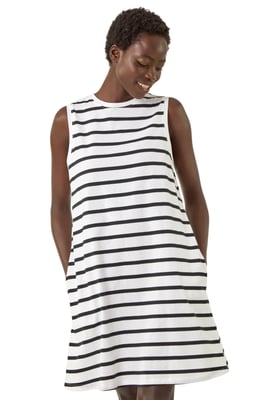 Stripe Jersey A-Line Dress