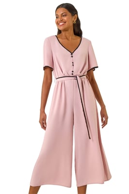 Tie Waist Wide Leg Jumpsuit