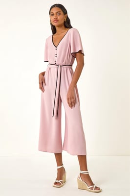Tie Waist Wide Leg Jumpsuit