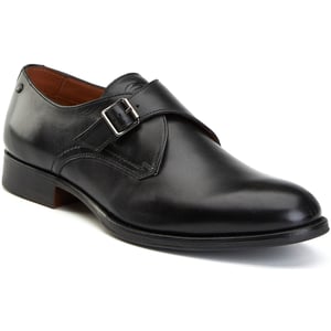 Base London Faraday Heren Zwarte Leren Schoenen