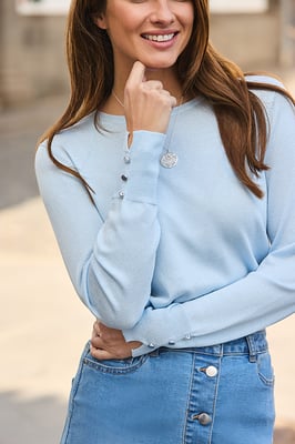 Pastel Blue Crew Neck Jumper