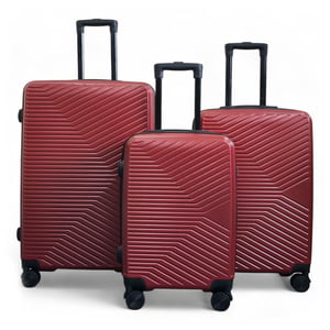 Hardshell Red Suitcase Robust 8 Wheel Luggage Cabin Case Bag