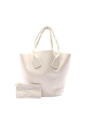 Pre-owned Leather Tote Bag with Removable Pouch Versatile Everyday Essential