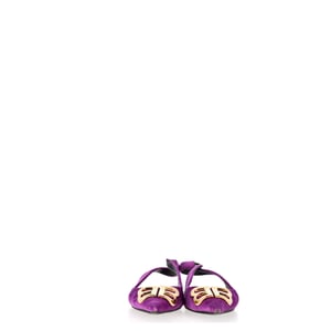 Balenciaga BB Knife Slingback Flats in Purple Velvet