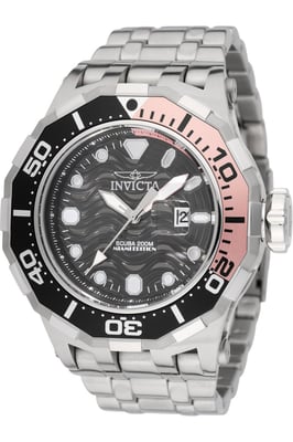 Invicta Pro Diver 48515 Heren Horloge - Quartz Uurwerk - Roestvrij Staal met zwarte Wijzerplaat - 52mm
