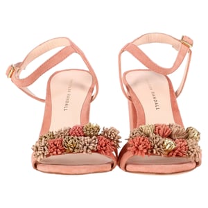 Loeffler Randall Sandalenhakken met Kwastjes in Perzikkleur Suède