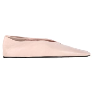 Jil Sander Square-Toe Ballet Flats in Pink Leather