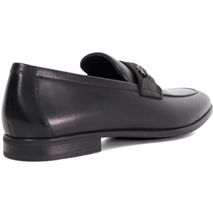 Dune Seymore Leather Men's Black Slip-On Shoes