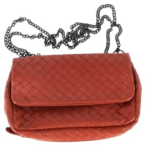 Bottega Veneta Baby Olimpia Shoulder Bag in Orange Nappa leather