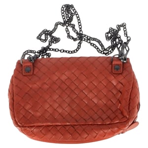 Bottega Veneta Baby Olimpia Shoulder Bag in Orange Nappa leather