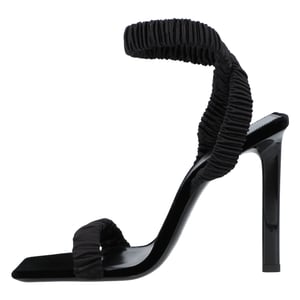 Saint Laurent Pam Sandaler i satinkräpp svart