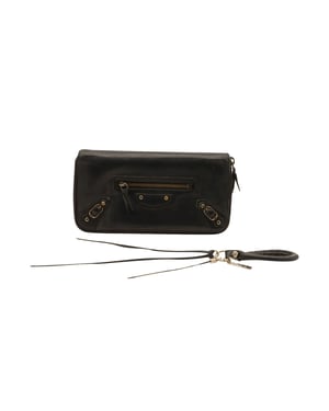 Balenciaga Companion Lång Plånbok Med Dragkedja I Svart Kalvskinn