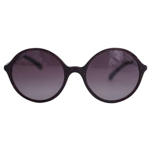 Chanel CH5391H Ronde Zonnebril met Parels in Rode Acetaat
