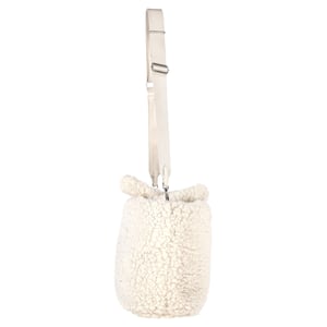 Prada Logo Plaque Shear Handbag in White Cashmere