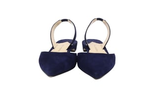Paul Andrew Rhea 15 Slingback Sandals in Navy Blue Suede