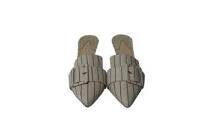 Altuzarra Izy 90 Striped Mules in Cream Cotton