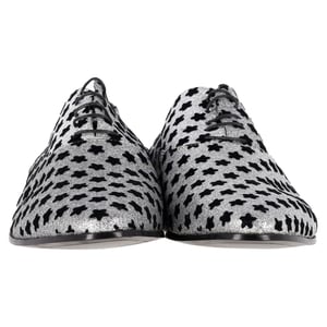 Saint Laurent Stjärntryck Oxfords i Silver Glitter