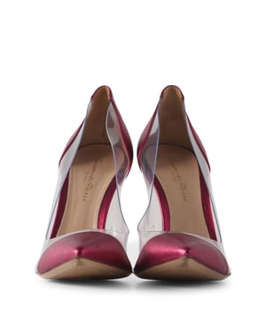 Gianvito Rossi Metallic Pink Leather And PVC Pumps