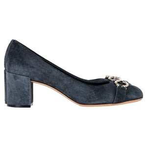 Ferragamo Garda Pumps in Blue Suede